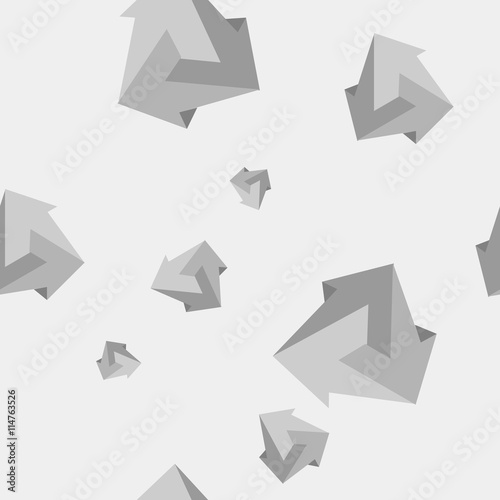 Geometric seamless simple monochrome pattern of impossible shapes
