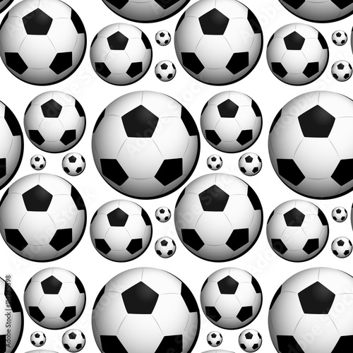 Seamless background design with footballs