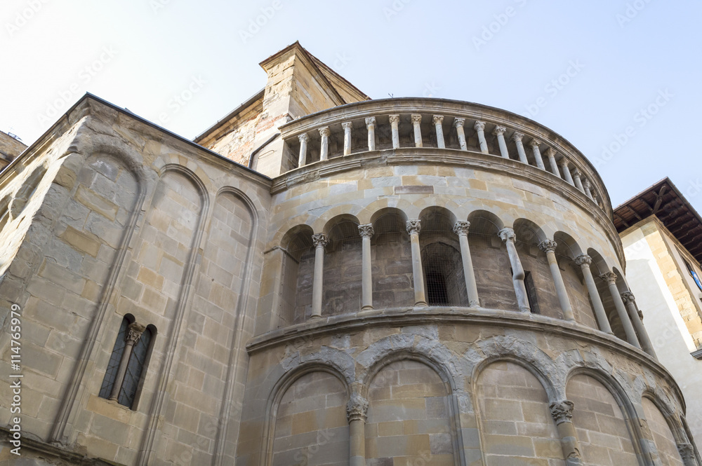 Exterior of the apse of Santa Maria della Pieve in Arezzo Italy