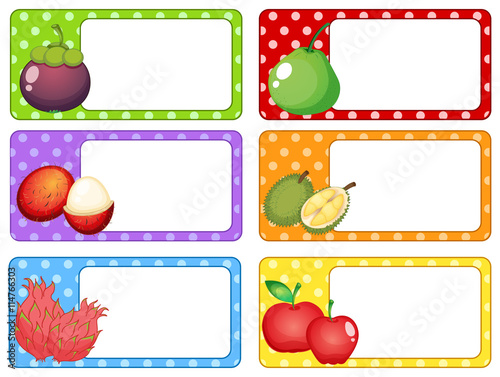Label design with fresh fruits