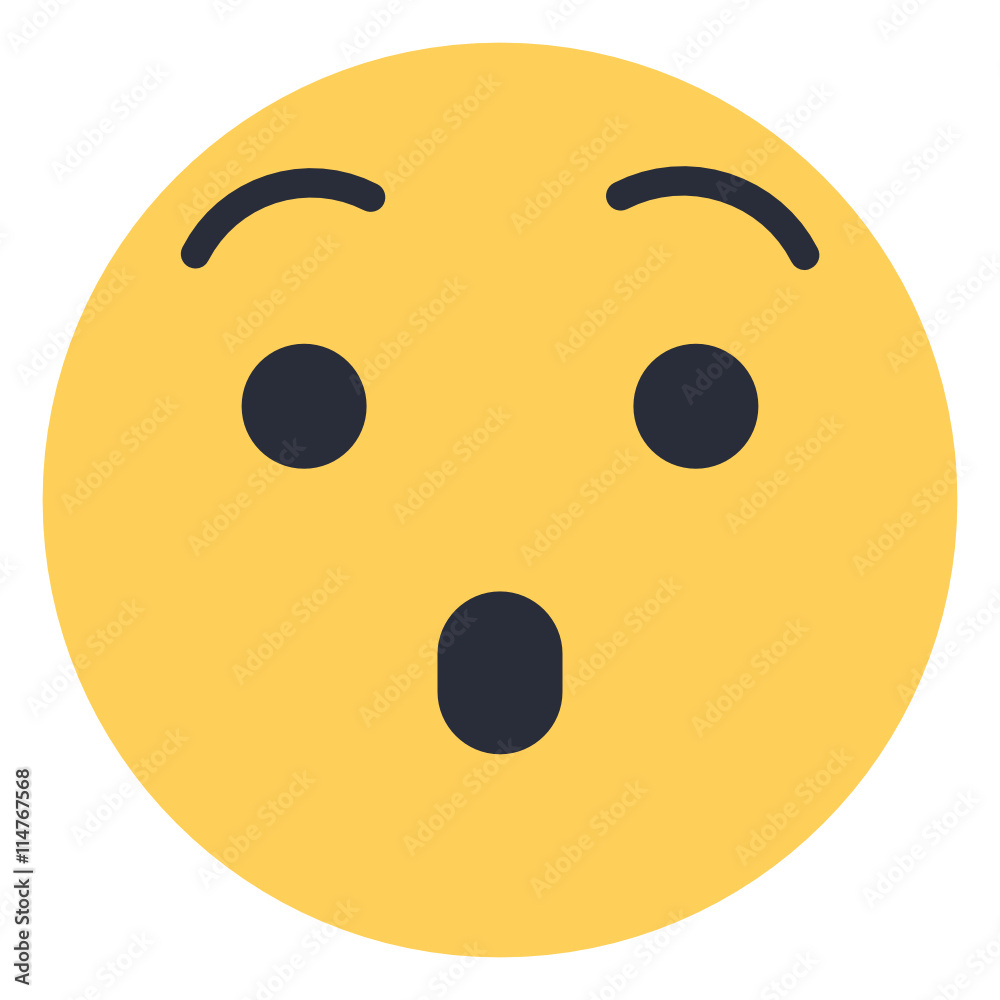 Hushed face - Flat Emoticon design | Emojilicious Hushed face - Flat Emoticon design | Emojilicious