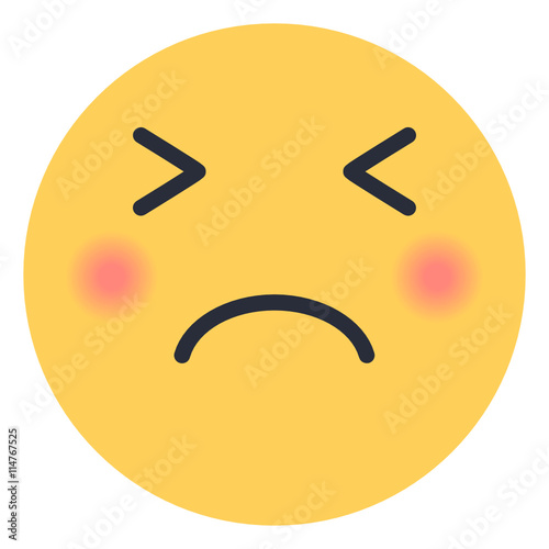Persevering face- Flat Emoticon design | Emojilicious