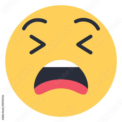 Tired face - Flat Emoticon design | Emojilicious