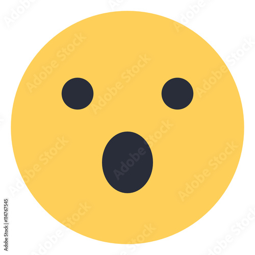 Face With Open Mouth - Flat Emoticon design | Emojilicious