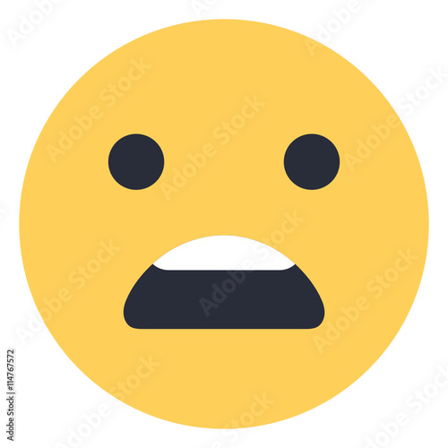 Frowning face with open mouth
 - Flat Emoticon design | Emojilicious