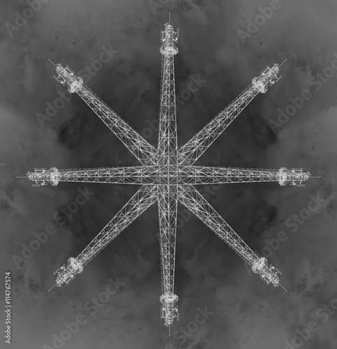 Photography Abstract antenna invert tone
