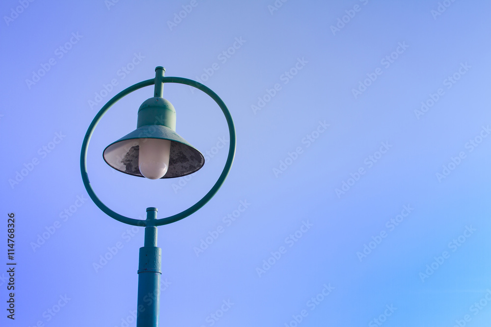 Electric Street lamp blue background Electric Street lamp blue background
