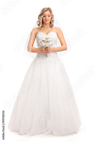 Bride in a white wedding dress