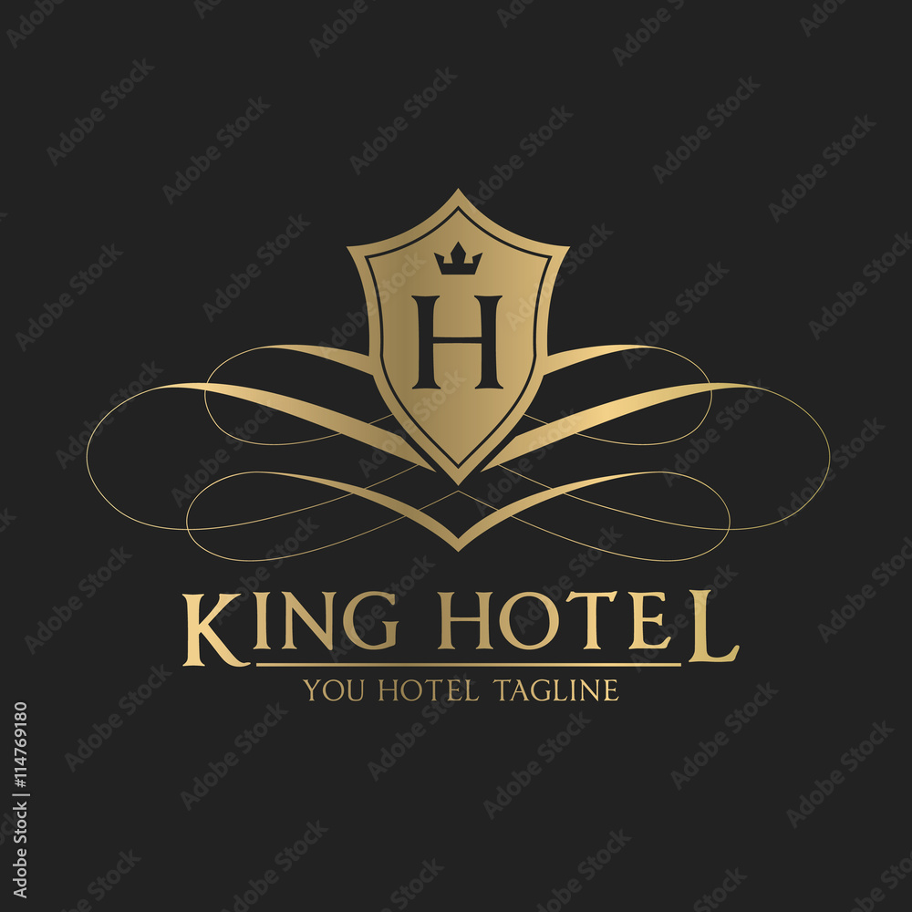 King Hotel logo Brand identity for hotel and resort. Design with