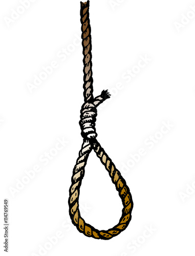 Rope noose hanging in vector