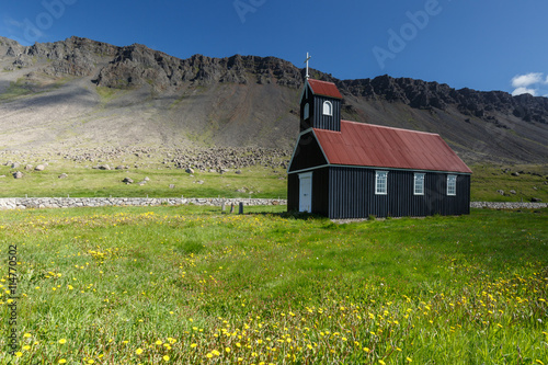 Raudasandur church SAURBAER. Westfjords. Iceland. photo