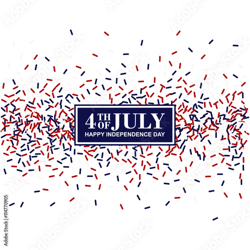 4th of July greeting card. Independence Day conception in traditional American colors - red, white, blue.