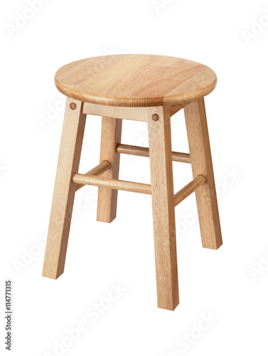 Isolated wooden stool photo