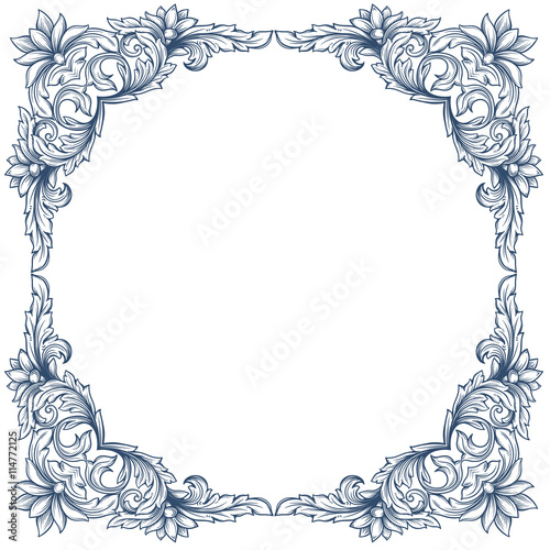 Vintage victorian floral frame 