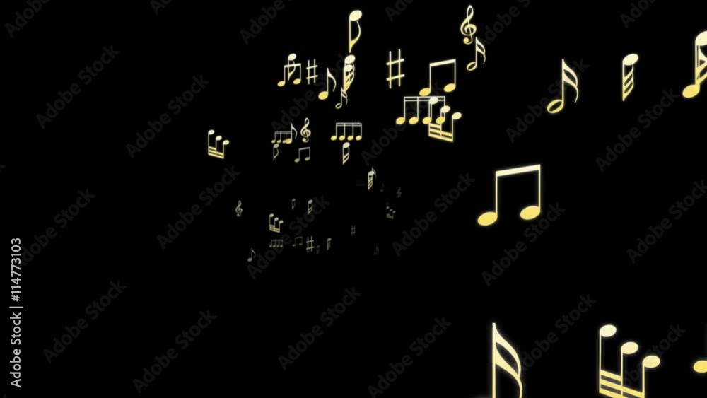 Music notes - seamless loop, alpha channel included