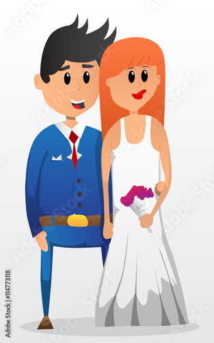 Cartoon wedding couple