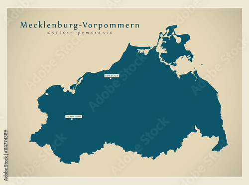 Modern Map - Mecklenburg-Vorpommern DE new design refreshed