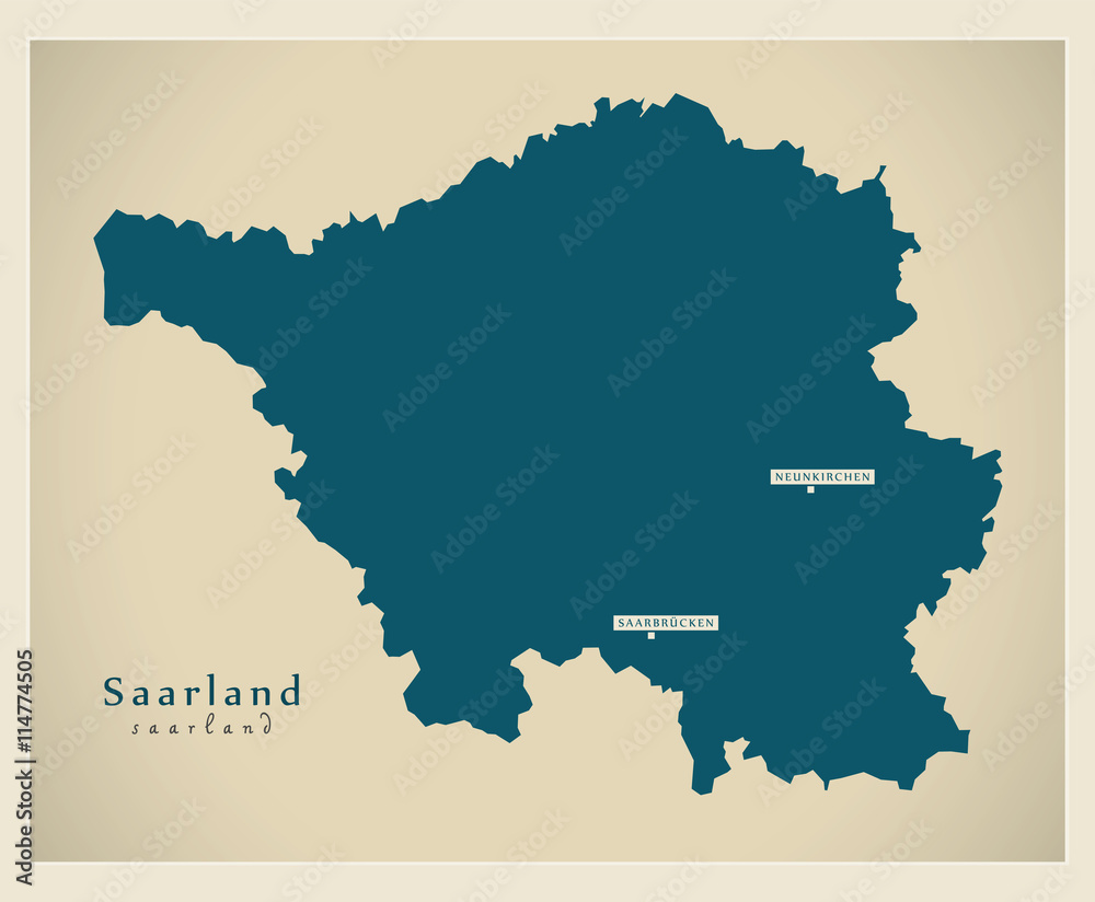 Modern Map - Saarland DE new design refreshed