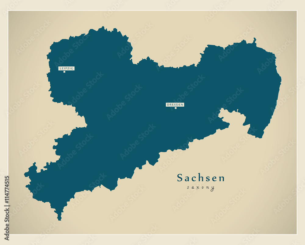 Obraz premium Modern Map - Sachsen DE new design refreshed