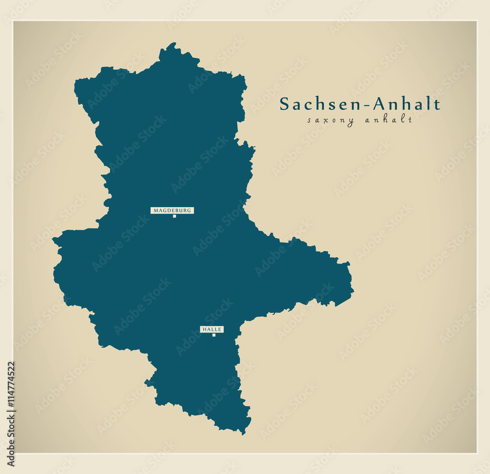 Modern Map - Sachsen-Anhalt DE new design refreshed