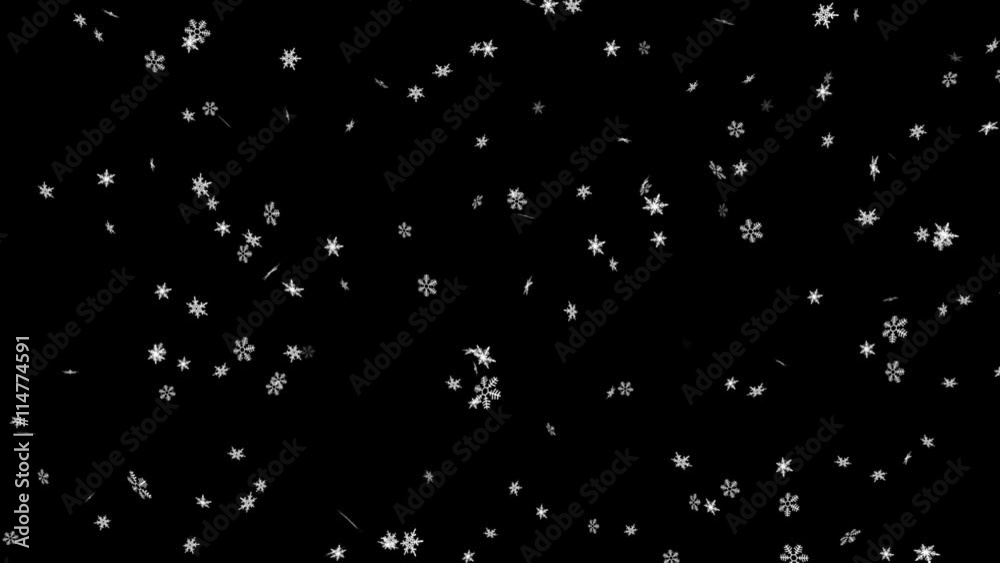 Gentle Christmas Morning Snow - seamless loop, alpha channel