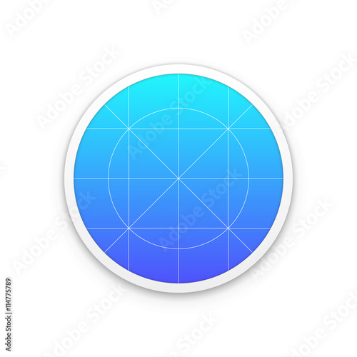 Application icon template with Guidelines, grids. Blank application icon for web and mobile. Vector isolated button