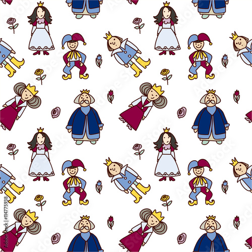 royal family with jester fun graphic pattern