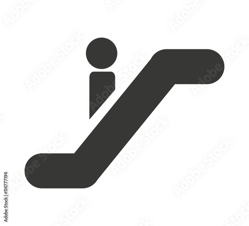 silhouette of person escalators isolated icon design