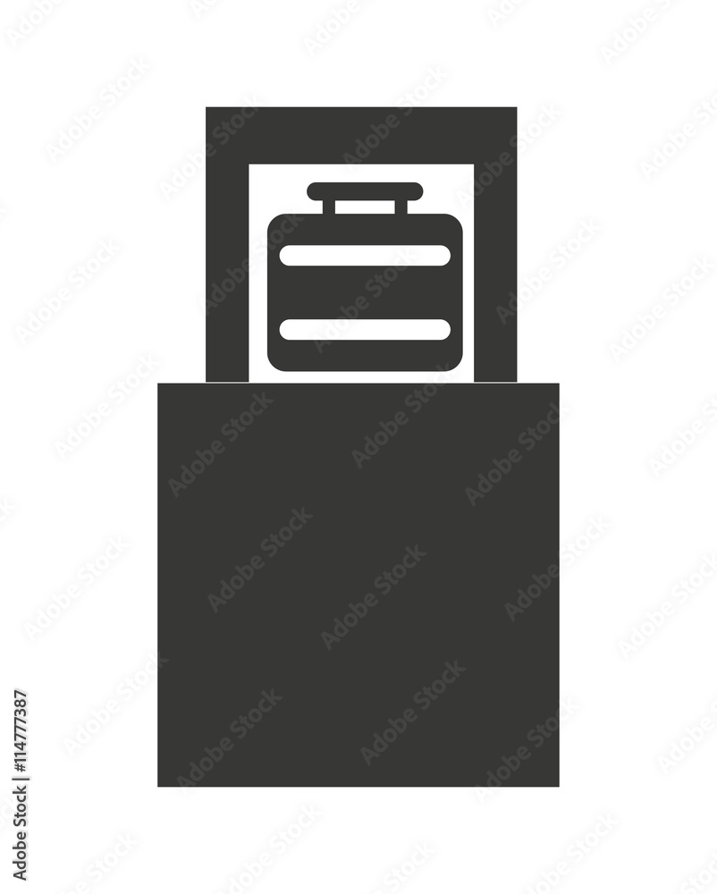 suitcase in security scann isolated icon design suitcase in security scann isolated icon design