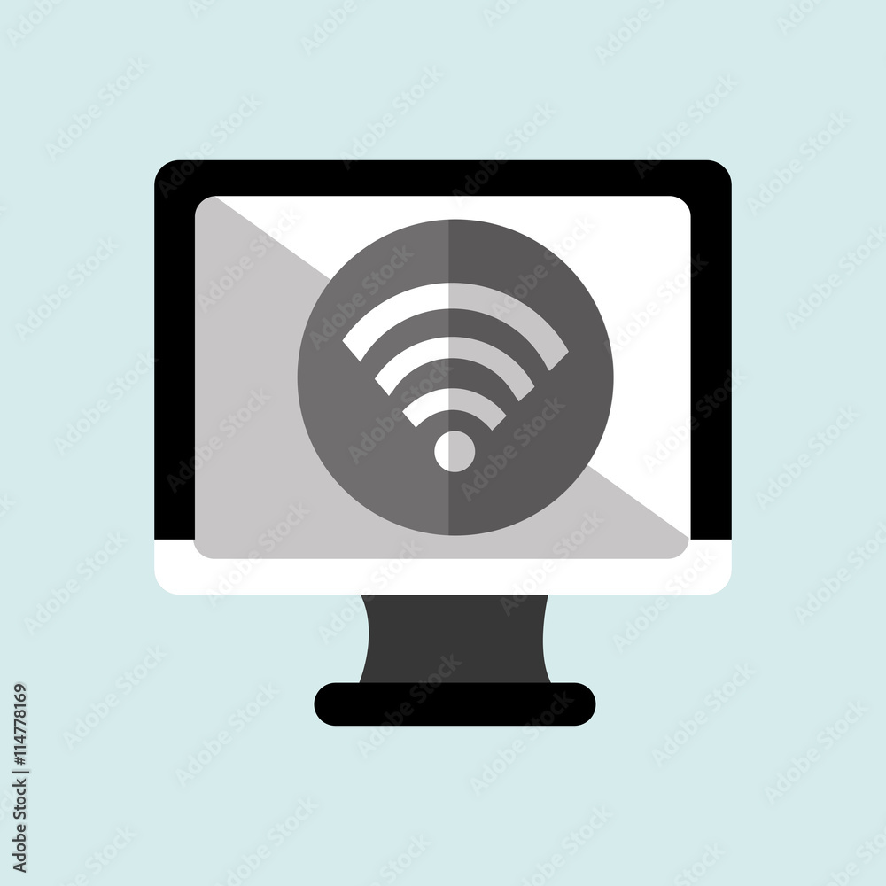 monitor pc with social marketing isolated icon design, vector illustration graphic monitor pc with social marketing isolated icon design, vector illustration graphic