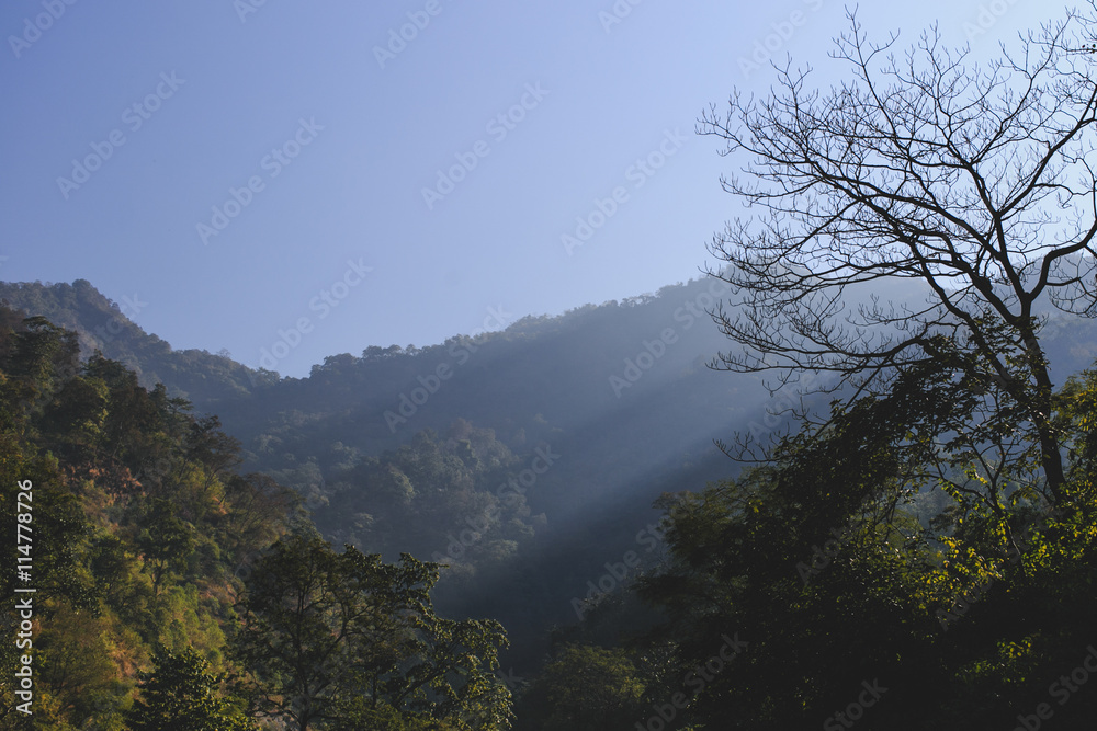 morning view of Himalayan Mountains, Rishikesh, India