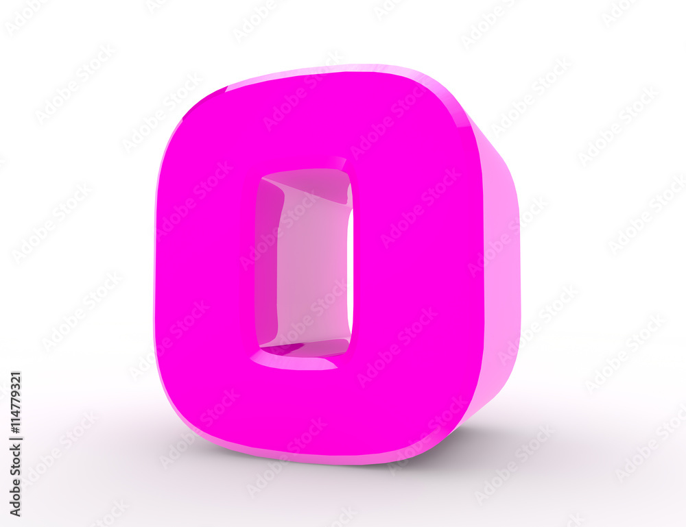 3d Pink number 0 on white background 3d rendering 3d Pink number 0 on white background 3d rendering