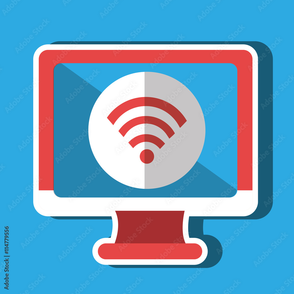 monitor pc with social marketing isolated icon design, vector illustration graphic monitor pc with social marketing isolated icon design, vector illustration graphic