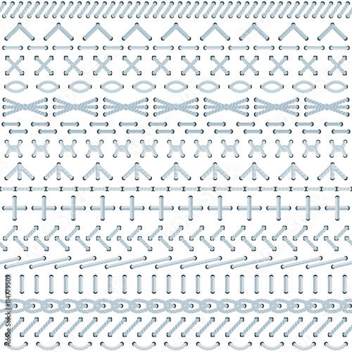 Vector embroidery stitch seamless pattern