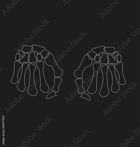 skeleton outline fists