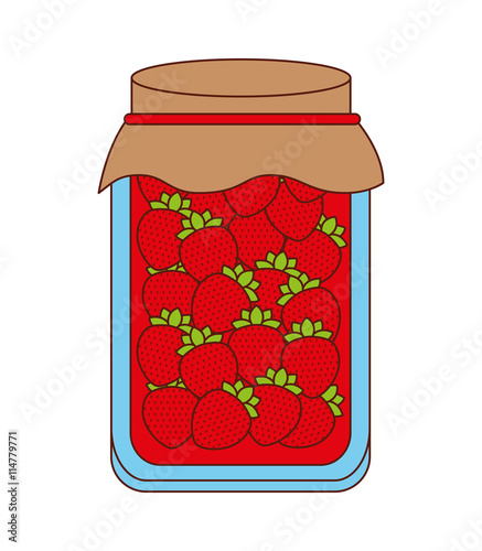 delicious strawberry fruit  preserves  isolated icon design