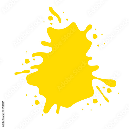 yellow paint stain isolated icon design