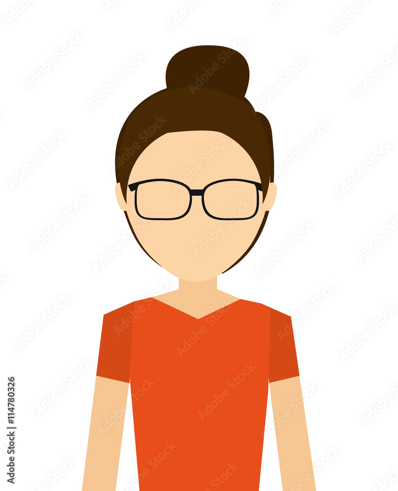 casual young woman isolated icon design casual young woman isolated icon design