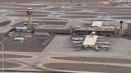 Flight past Sky Harbor International Airport in Phoenix. Shot in 2007. photo