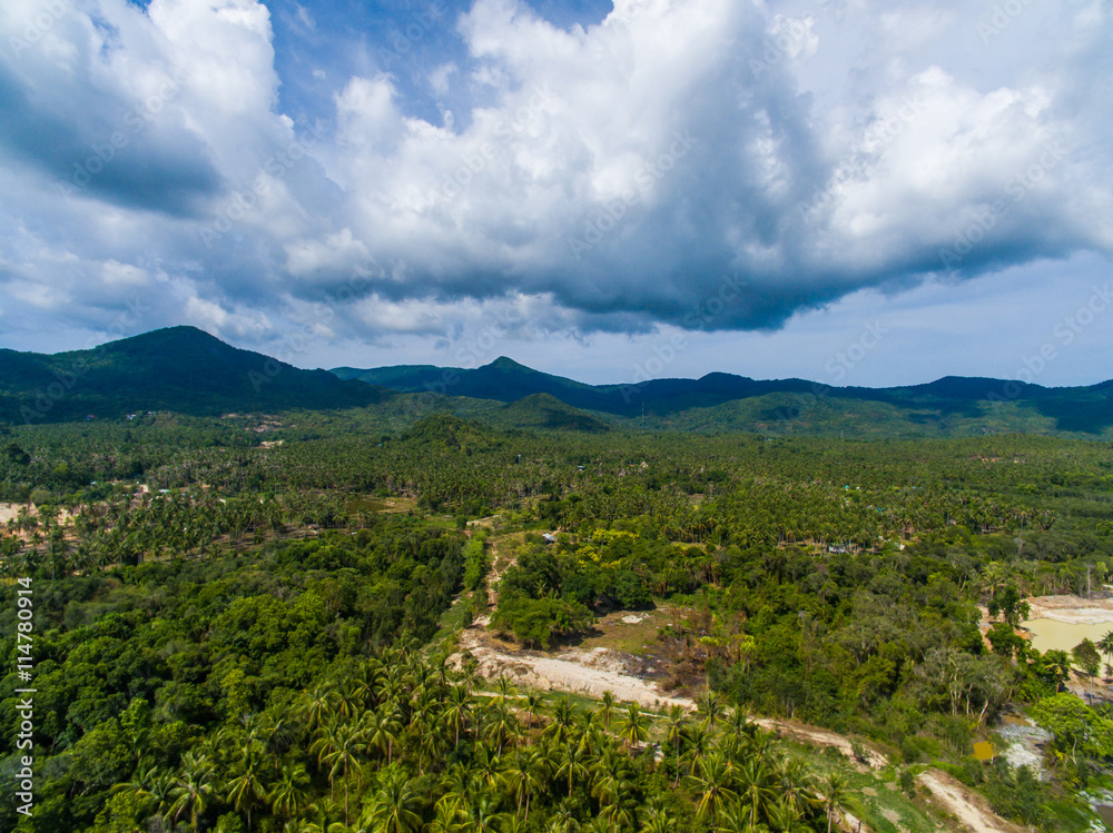 Fotografia do Stock: Aerial island view of Koh Phangan, Thailand ...