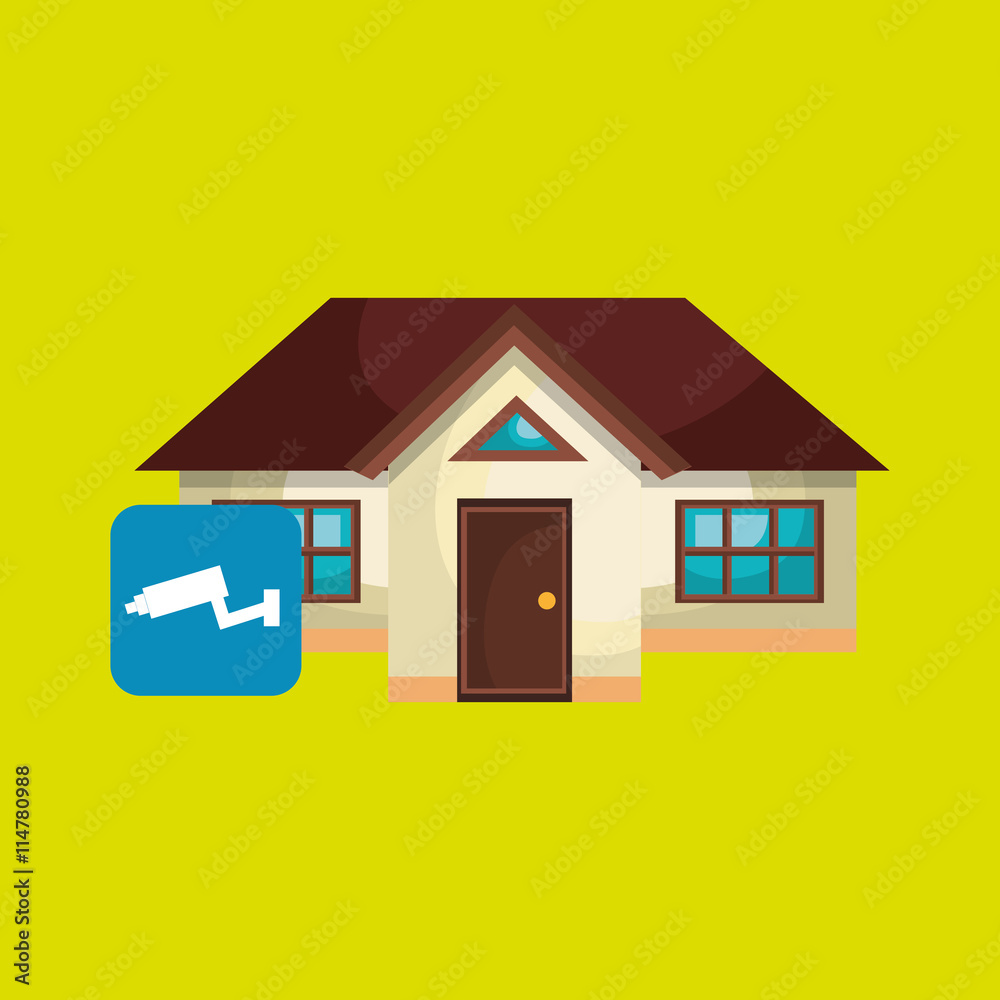 smart home with camera cctv isolated icon design, vector illustration graphic smart home with camera cctv isolated icon design, vector illustration graphic