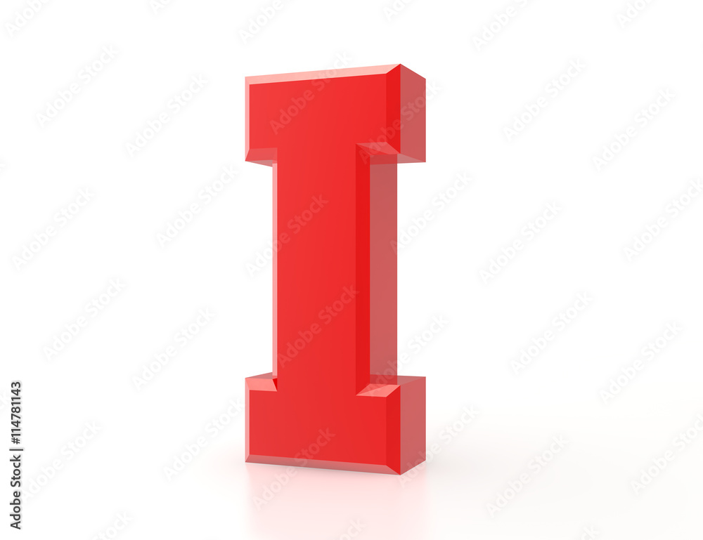 the red letter I on white background 3d rendering the red letter I on white background 3d rendering