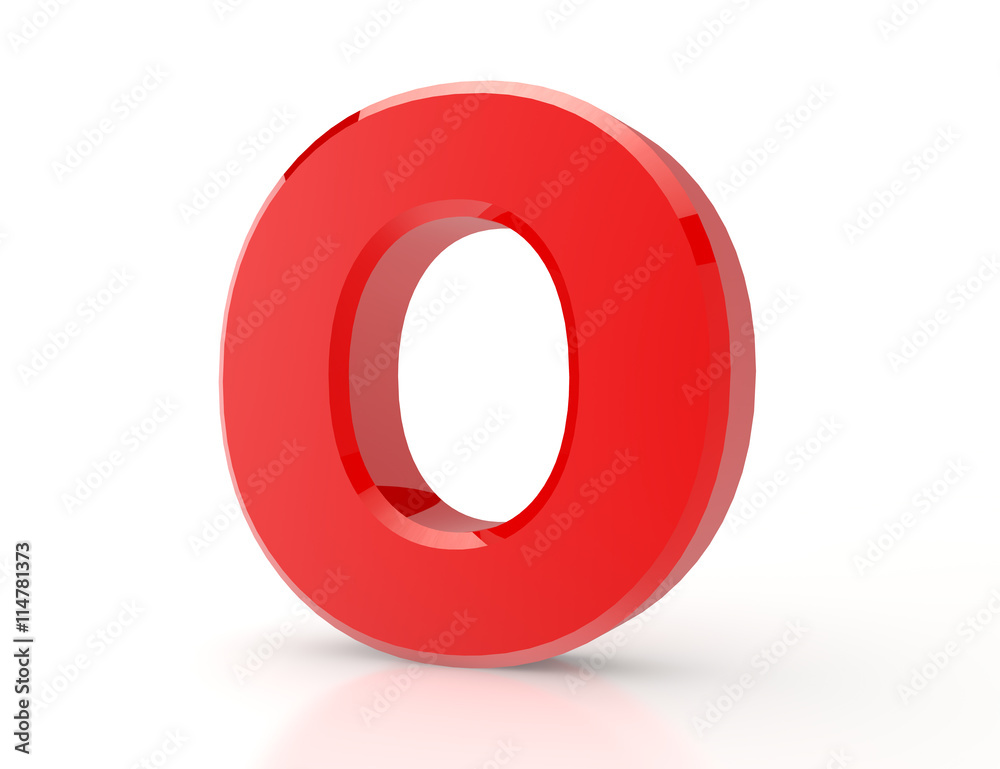 the red letter O on white background 3d rendering the red letter O on white background 3d rendering