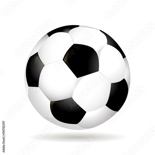 Soccer ball isolated on white background with shadow