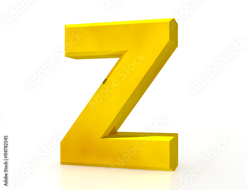 Free Download the Gold letter Z on white background 3d rendering - GFXLoad