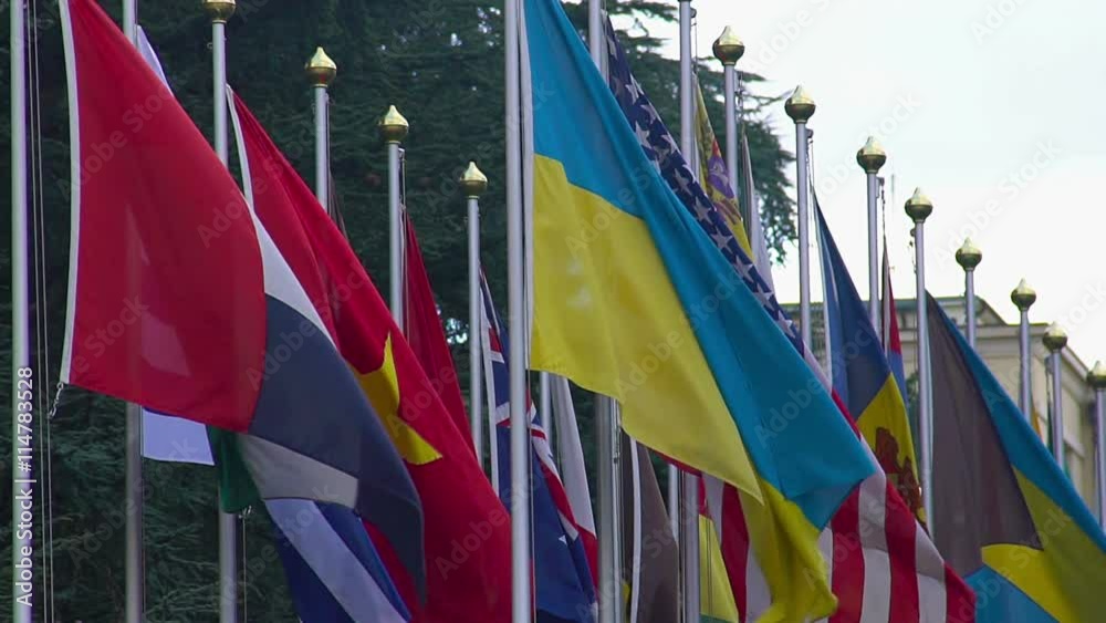 National flags of summit participants, strategic partners, diplomatic relations