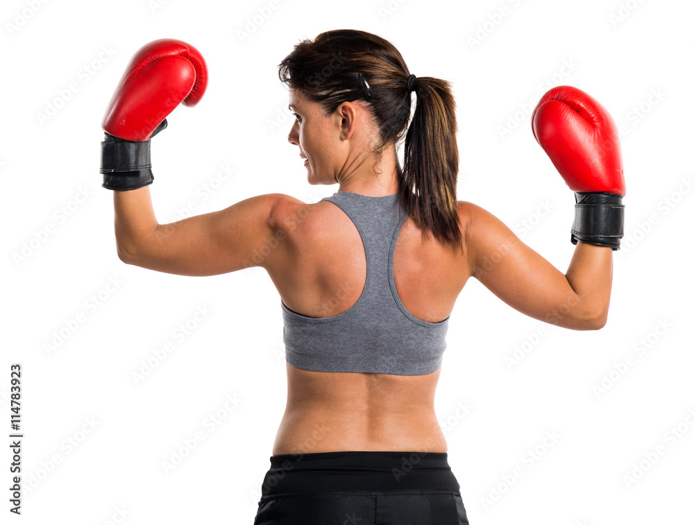 Sport woman with boxing gloves Sport woman with boxing gloves