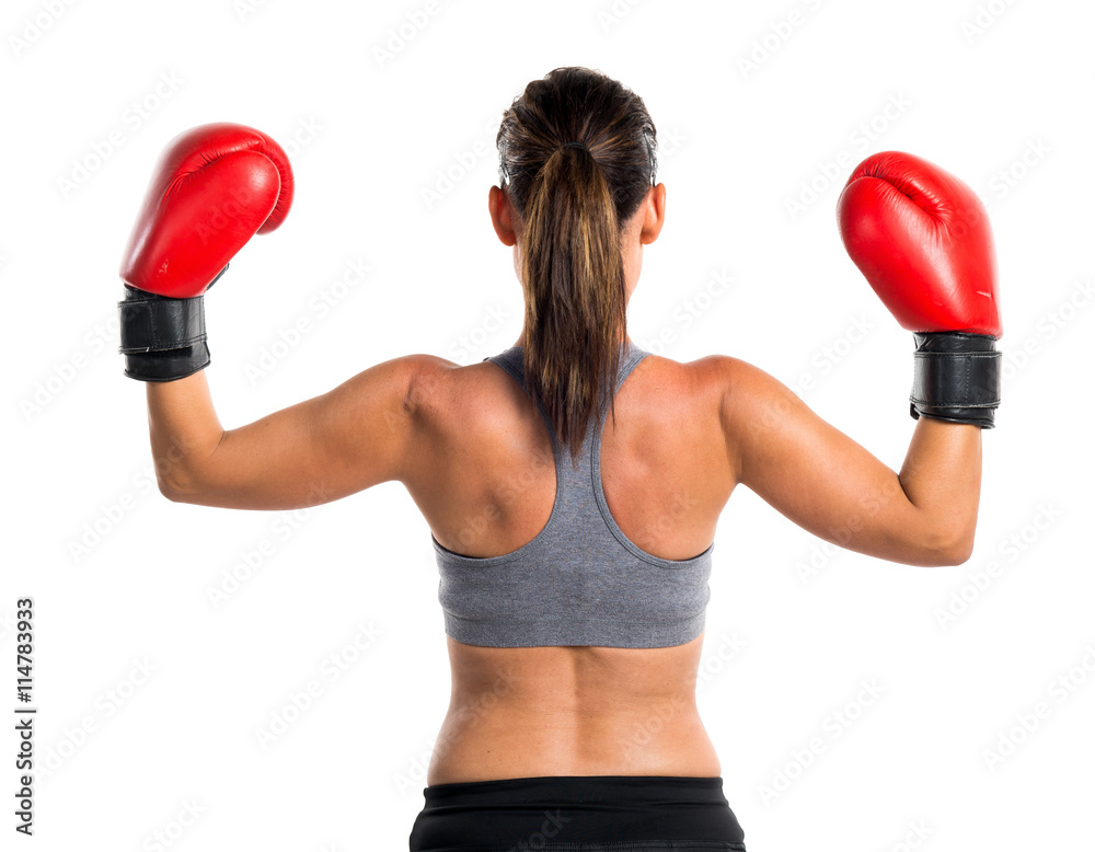 Sport woman with boxing gloves Sport woman with boxing gloves