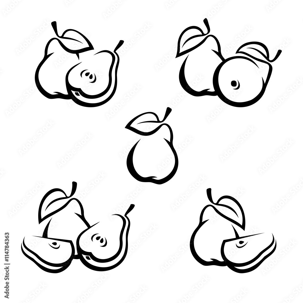 Pears set. Vector Pears set. Vector