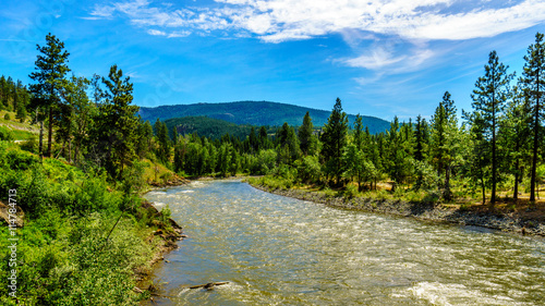he fast flowing water of the Nicola River near Merritt British Columbia, Canada